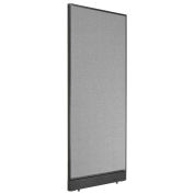 24-1/4"W x 64"H Non-Electric Office Partition Panel with Raceway, Gray