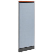 24-1/4"W x 65-1/2"H Deluxe Non-Electric Office Partition Panel with Raceway, Blue