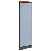 24-1/4"W x 77-1/2"H Deluxe Non-Electric Office Partition Panel with Raceway, Blue