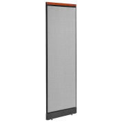 24-1/4"W x 77-1/2"H Deluxe Non-Electric Office Partition Panel with Raceway, Gray