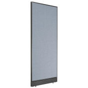 24-1/4"W x 64"H Office Partition Panel with Pass-Thru Cable, Blue