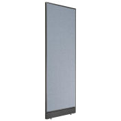 24-1/4"W x 76"H Office Partition Panel with Pass-Thru Cable, Blue