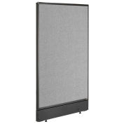 24-1/4"W x 46"H Office Partition Panel with Pass-Thru Cable, Gray