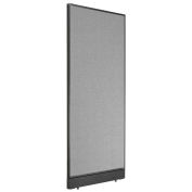 24-1/4"W x 64"H Office Partition Panel with Pass-Thru Cable, Gray