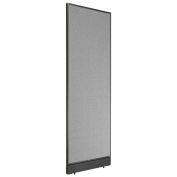 24-1/4"W x 76"H Office Partition Panel with Pass-Thru Cable, Gray
