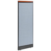 24-1/4"W x 65-1/2"H Deluxe Office Partition Panel with Pass Thru Cable, Blue