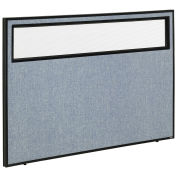 60-1/4"W x 42"H Office Partition Panel with Partial Window, Blue