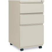 Alera Three-Drawer Mobile Pedestal File W/Full-Length Pull,14-7/8w x 19-1/8d,