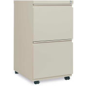 Alera Two-Drawer Mobile Pedestal File With Full-Length Pull,14-7/8w x 19-1/8d
