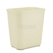 Rubbermaid RCP254300BG Fire-Resistant Wastebasket,Rectangular,Fiberglass,7 gal,Beige