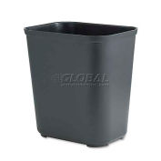 Rubbermaid RCP254300BK Fire-Resistant Wastebasket,Rectangular,Fiberglass,7 gal,Black