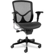 Alera EQ Series Ergonomic Multifunction Mid-Back Mesh Chair, Black Base