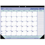 Blueline Desk Pad Calendar, 21.25 x 16, Blue/White/Green, 2024