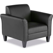 Alera Reception Club Chair, Leather, Black