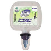 Dial Professional Antibacterial Foam Hand Sanitizer, 1.2 L Refill, Fragrance-Free, 3/Carton