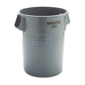 Rubbermaid RCP265500GY Brute Refuse Container, Round, Plastic, 55 gal, Gray