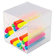 deflect-o DEF350201 Desk Cube W/X Dividers,Clear Plastic,6 x 6 x 6