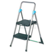 Cosco CSC11829GGB Commercial 2-Step Folding Step Stool,300lb Duty,20-1/2wx24-3/4dx39-1/2h,Gray