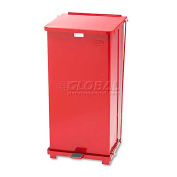 Rubbermaid RCPST24EPLRD Defenders Biohazard Step Can, Square, Steel, 24 gal, Red