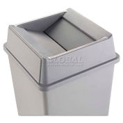 Rubbermaid RCP2664GRAY Swing Top Lid for Square Waste Container, Plastic, Gray