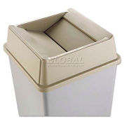 Rubbermaid RCP2664BEI Untouchable Square Swing Top Lid,20 1/8 x 20 1/8 x 6 1/4,Beige