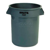 Rubbermaid RCP262000GRA Brute Refuse Container, Round, Plastic, 20gal, Gray