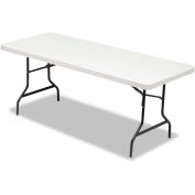 Alera Resin Rectangular Folding Table, Square Edge, 72w x 30d x 29h, Platinum