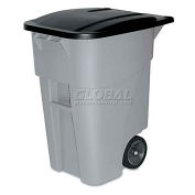 Rubbermaid RCP9W27GY Brute Rollout Container, Square, Plastic, 50 gal, Gray