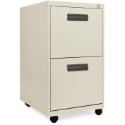 Alera Two-Drawer Mobile Pedestal File, 16w x 19-1/2d x 28-1/2h, Putty
