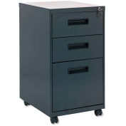 Alera Three-Drawer Mobile Pedestal File, 16w x 19-1/2d x 28-1/2h, Charcoal