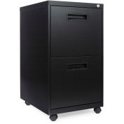 Alera Two-Drawer Mobile Pedestal File, 16w x 19-1/2d x 28-1/2h, Black