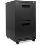Alera Two-Drawer Mobile Pedestal File, 16w x 19-1/2d x 28-1/2h, Charcoal