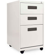 Alera Three-Drawer Mobile Pedestal File, 16w x 19-1/2d x 28-1/2h, Light Gray