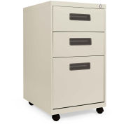 Alera Three-Drawer Mobile Pedestal File, 16w x 19-1/2d x 28-1/2h, Putty