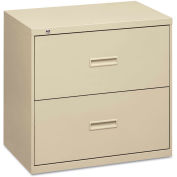 basyx BSX482LL 400 Series Two-Drawer Lateral File, 36w x 19-1/4d x 28-3/8h, Putty