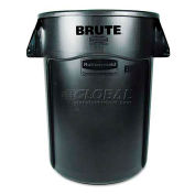 Rubbermaid RCP264360BK Brute Vented Trash Receptacle, Round, 44 gal, Black
