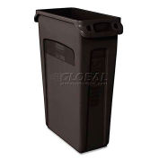 Rubbermaid RCP354060BK Slim Jim Receptacle W/Venting Channels,Rectangular,Plastic,23 gal,Black