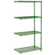 Nexel Wire Shelving Add-On, Green Epoxy, 60"W X 24"D X 86"H