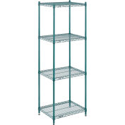 Nexel Wire Shelving, Green Epoxy, 30"W X 18"D X 74"H