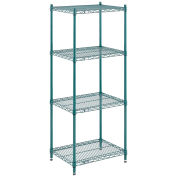 Nexel Wire Shelving, Green Epoxy, 24"W X 18"D X 63"H