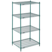 Nexel Wire Shelving, Green Epoxy, 30"W X 24"D X 63"H
