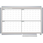 MasterVision Magnetic 4 Month Planner Traditional Format, White, 36 x 24