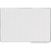 MasterVision Magnetic Porcelain 1x2 Grid Planner, White, 72 x 48