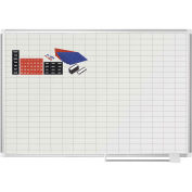 MasterVision Magnetic 1x2 Grid Planner W/Kit, White, 48 x 36