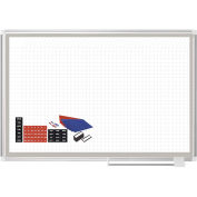 MasterVision Magnetic 1X2 Grid All Purpose Planner W/Kit, White, 48 x 36