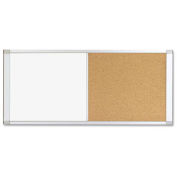 MasterVision Magnetic Dry Erase/Cork Cubicle Board, 36"W x 18"H