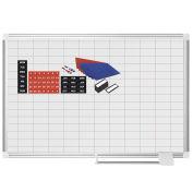 MasterVision Magnetic 1x2 Grid Planner W/Kit, White, 36 x 24
