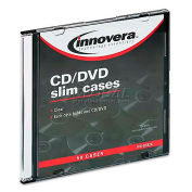 Innovera 85826 CD/DVD Polystyrene Thin Line Storage Case, Clear, 50/Pack