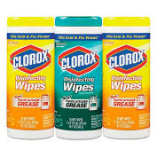 Clorox Disinfecting Wipes, 7" X 8", Fresh Scent/Citrus Blend, 35/Canister, 3/Pack, COX30112