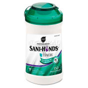 Sani Professional San-Hands II Sanitizing Wipes, 5" X 6", White, 150/Can, NICP43572